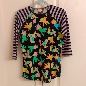 Lularoe Halloween Pastel Rainbow Ghosts Randy Shirt XS